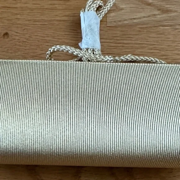 NWOT Gold Evening Bag Clutch Shoulder Bag - Picture 9 of 11